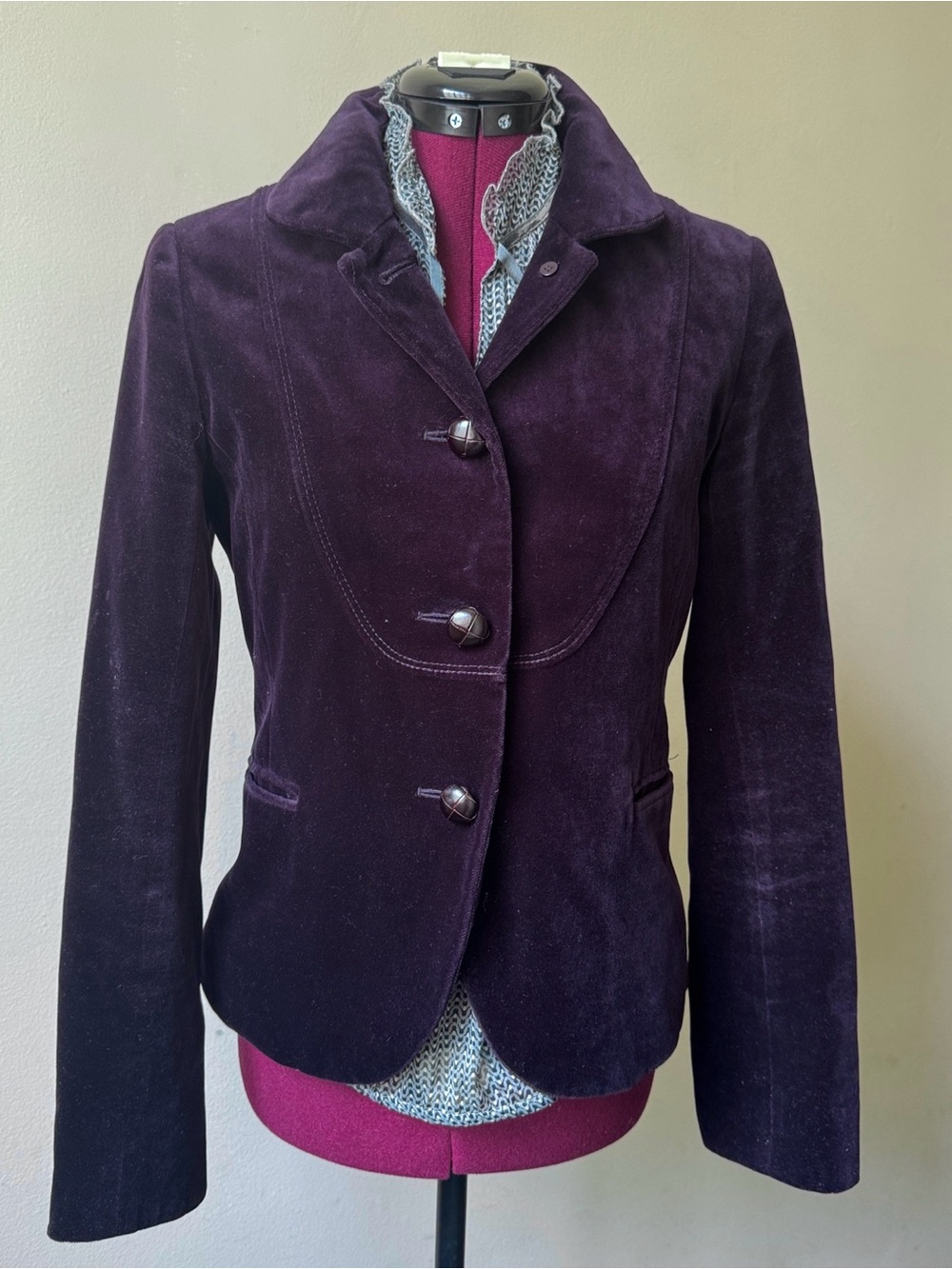 J. Crew Plum Velvet Blazer